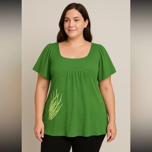 Lilikoi Green flutter sleeve tunic top XL